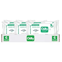 Los mejores  - Chilly- Toallitas frescas- toallitas higiénicas íntimas- acción protectora- 6 paquetes de 12 toallitas
